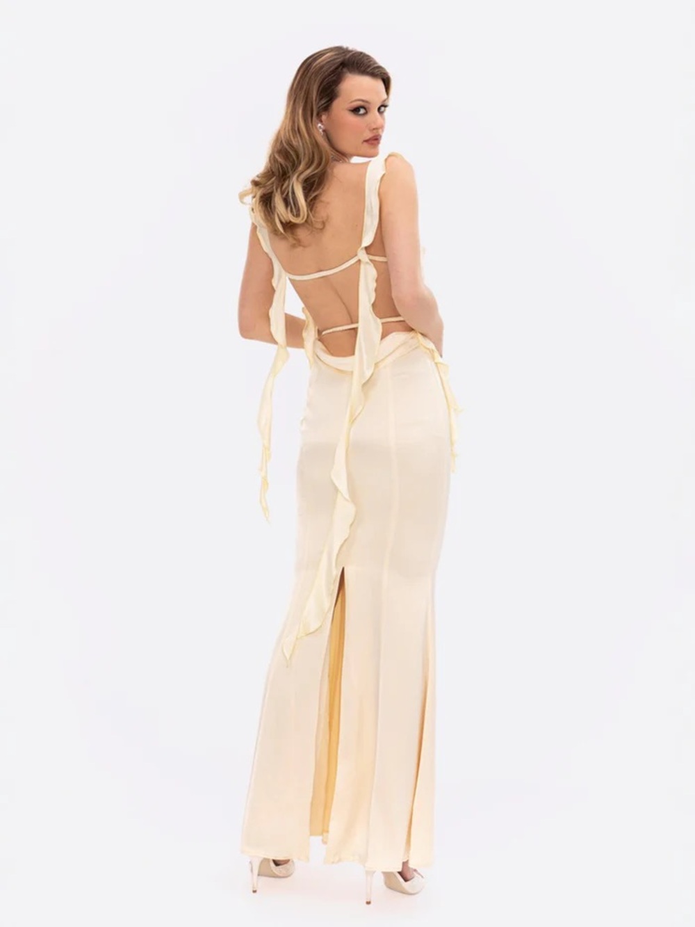 New Nana Jacqueline Caroline Maxi Dress Gown Butter Yellow